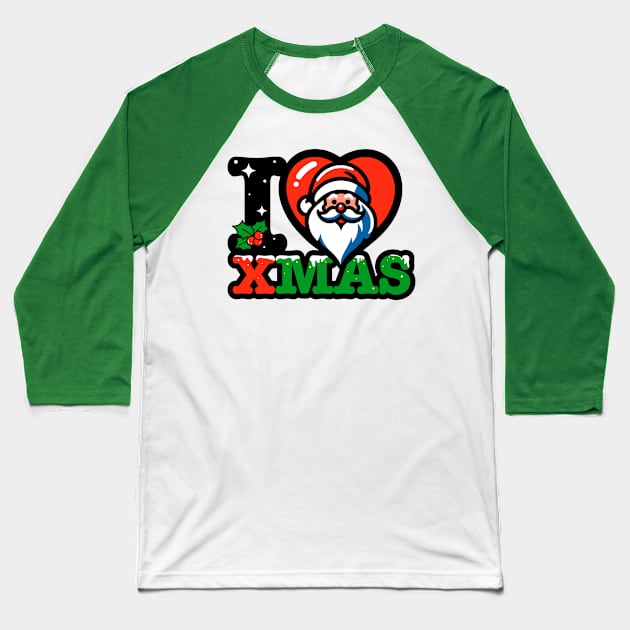 I heart santa claus xmas Baseball T-Shirt by opippi